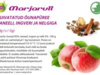 Kuivatatud õuna-püree kaneeli ingveri ja nelgiga