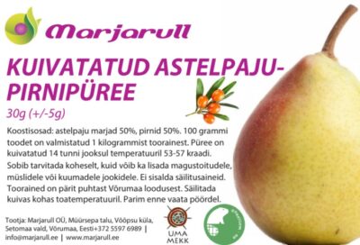 Kuivatatud astelpaju-pirni-püree