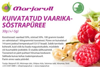 Kuivatatud vaarika-sõstra-püree