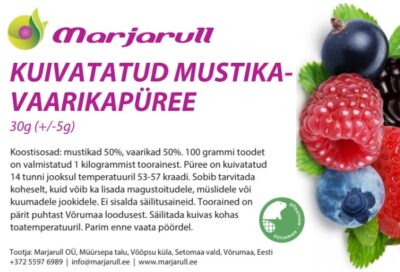Kuivatatud mustika-vaarika-püree